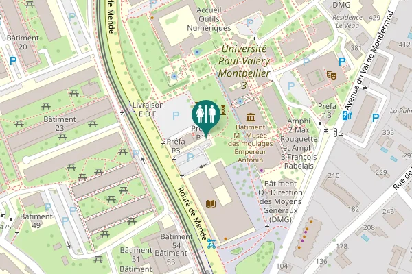 Map showing location of Route de Mende 199 Toilet