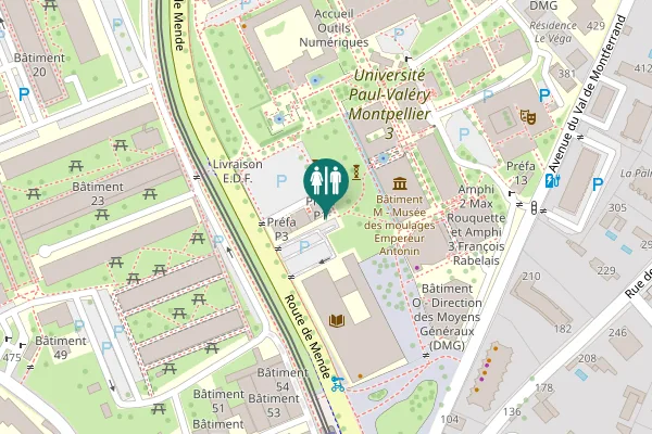 Map showing location of Route de Mende 199 Toilet
