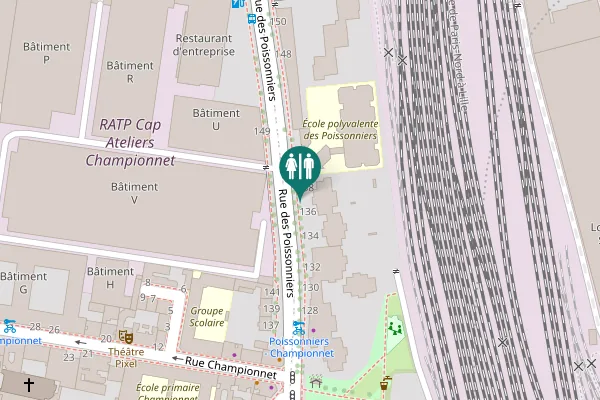 Map showing location of Rue des Poissonniers 138 Toilet