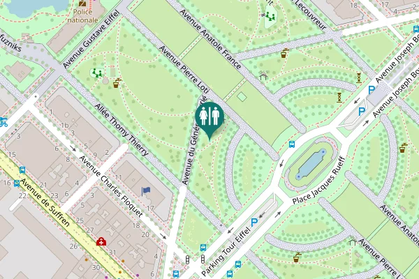 Map showing location of Avenue du Général Ferrié Toilet