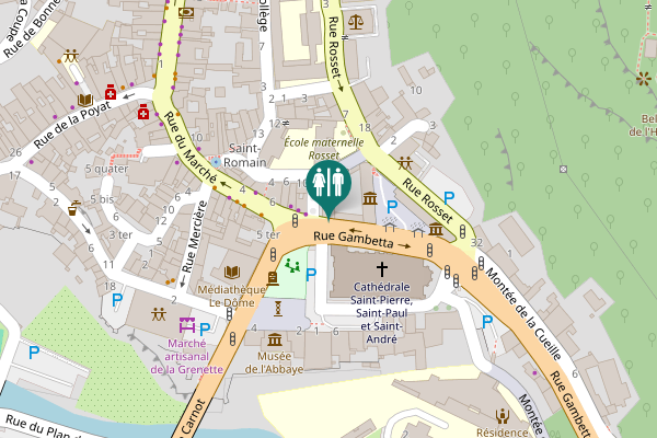 Map showing location of Rue Gambetta 1 Toilet