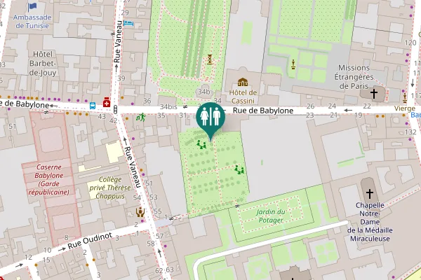 Map showing location of Rue de Babylone 29 Toilet
