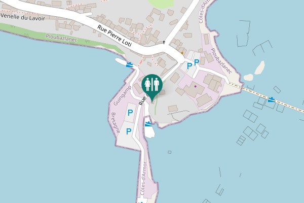 Map showing location of Rue du Port Toilet