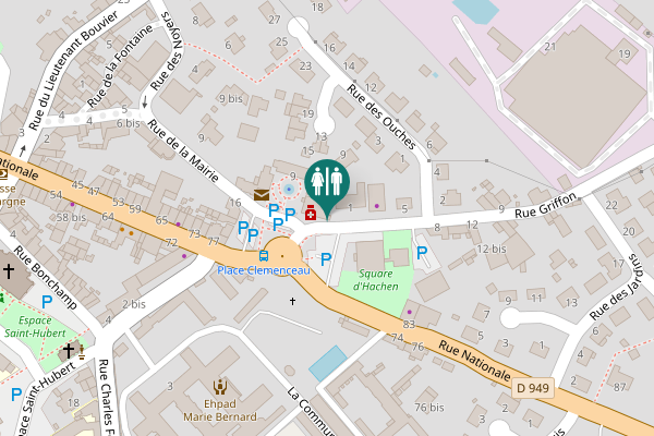 Map showing location of Rue Griffon 1 Toilet