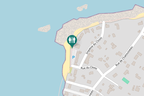 Map showing location of Rue du Closio Toilet
