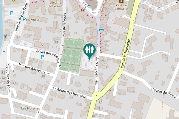 Map showing location of Rue des Clefs 31 Toilet