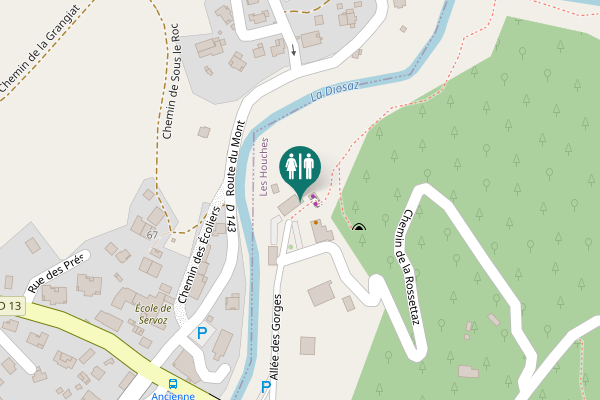 Map showing location of Allée des Gorges 181 Toilet