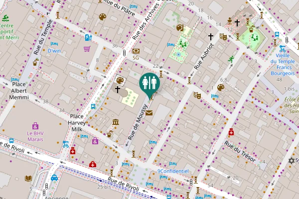 Map showing location of Rue de Moussy 10 Toilet
