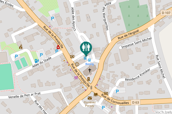 Map showing location of Place de l'Église Toilet