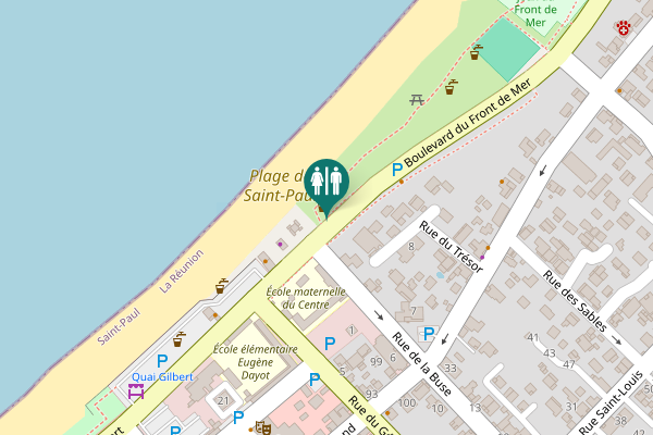 Map showing location of Boulevard du Front de Mer Toilet