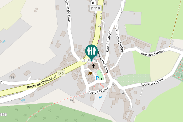 Map showing location of Place de la Fontaine Toilet