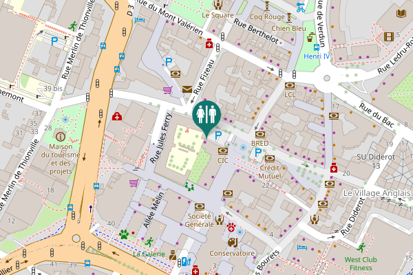 Map showing location of Rue Desbassayns de Richemont 6 Toilet