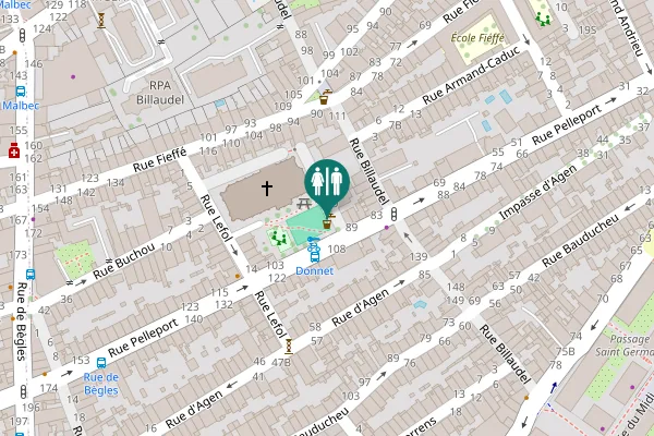 Map showing location of Place du Cardinal Donnet 9 Toilet
