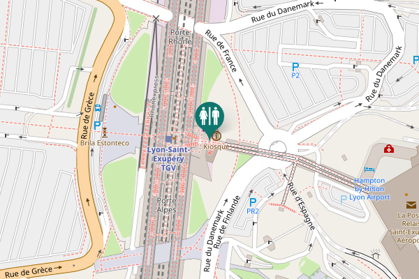 Map showing location of Rue du Danemark Toilet