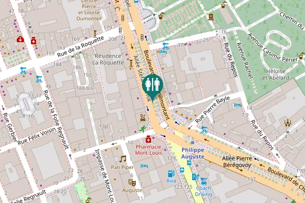 Map showing location of Allée Stefa Skurnik Toilet