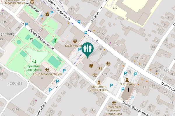 Map showing location of Deken Bernardstraat 5 Toilet