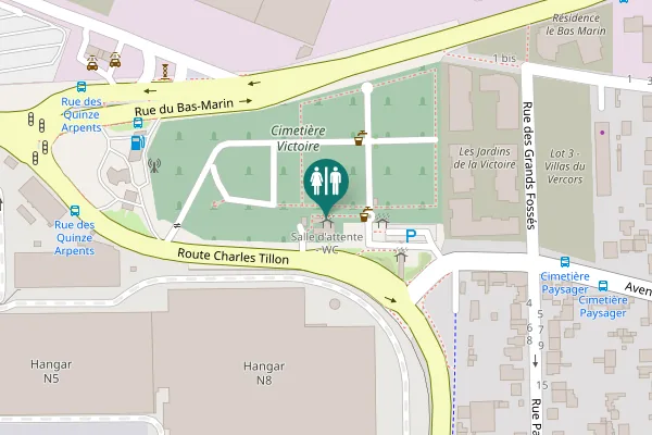 Map showing location of Route Charles Tillon Toilet