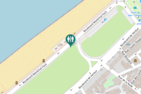 Map showing location of Boulevard Maréchal Foch Toilet