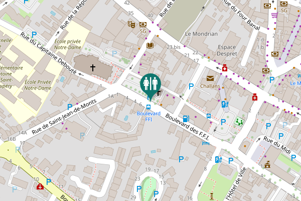 Map showing location of Place de l'Abbé Grelier 8 Toilet