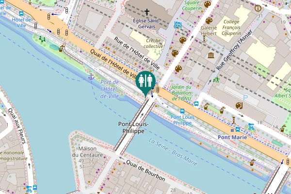 Map showing location of Parc Rives de Seine - Georges Pompidou Toilet