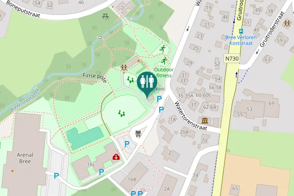 Map showing location of Watertorenstraat Toilet