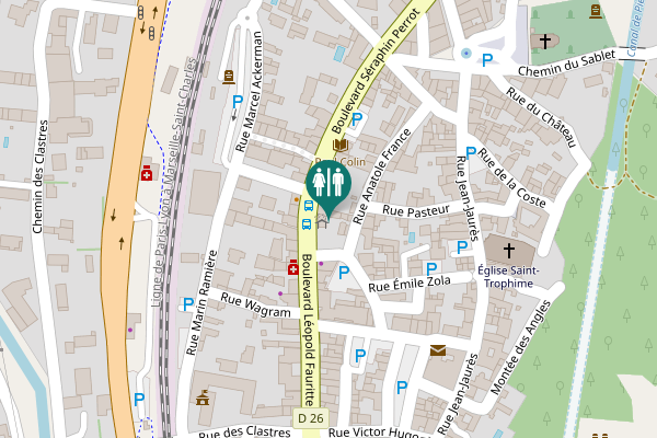 Map showing location of Boulevard Léopold Fauritte Toilet