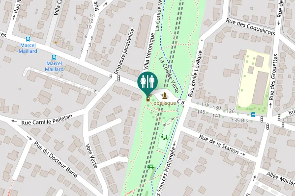 Map showing location of Avenue du Bois de Verrières Toilet