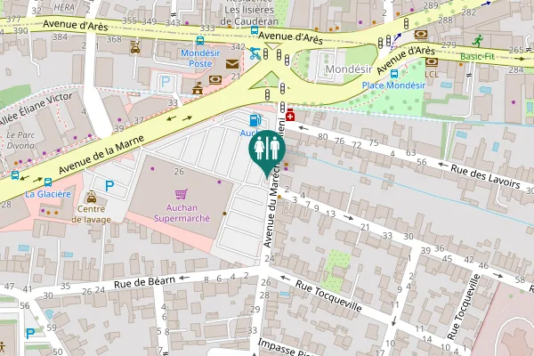 Map showing location of Avenue du Maréchal Gallieni 19 Toilet