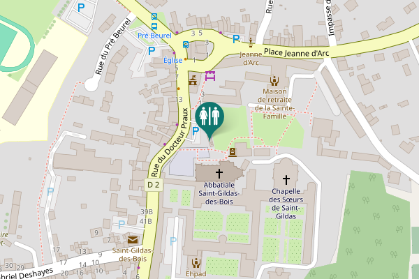 Map showing location of Rue du Docteur Praux Toilet