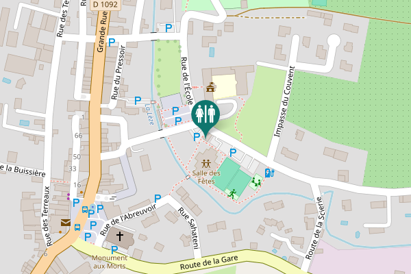 Map showing location of Rue de l'École Toilet