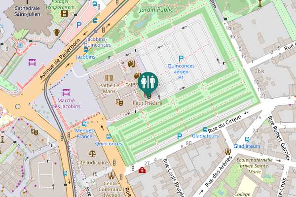 Map showing location of Parking Souterrain P2 Toilet