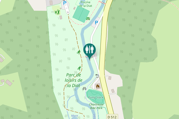 Map showing location of Route du Col de Porte Toilet