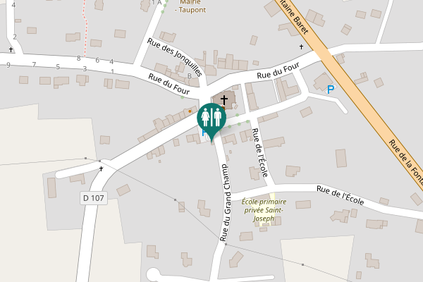 Map showing location of Rue du Grand Champ Toilet