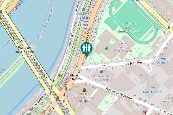 Map showing location of Quai Jacques Chirac 101 Toilet