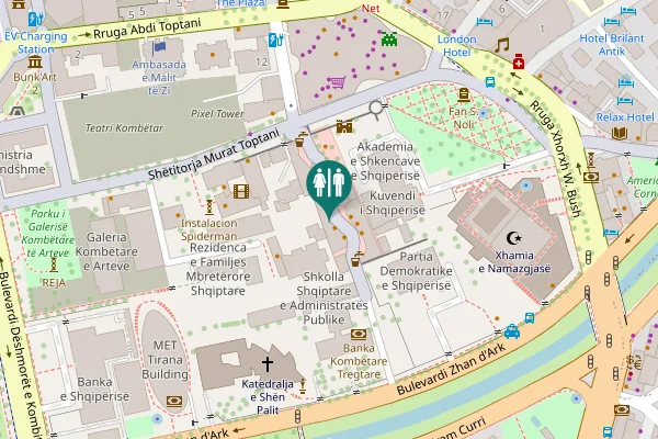 Map showing location of Kalaja e Tiranës Toilet