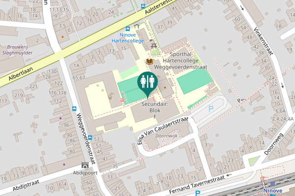Map showing location of Weggevoerdenstraat 55;55A Toilet