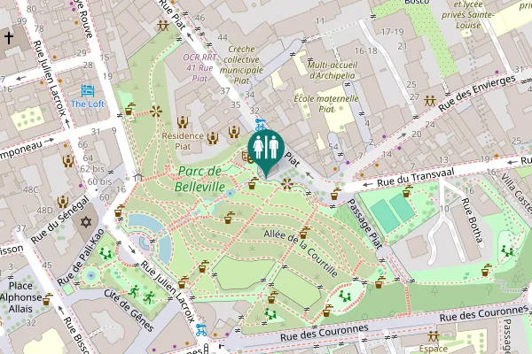 Map showing location of Belvédère Willy Ronis Toilet