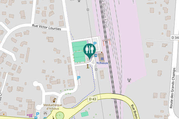 Map showing location of Rue de la Gare Toilet