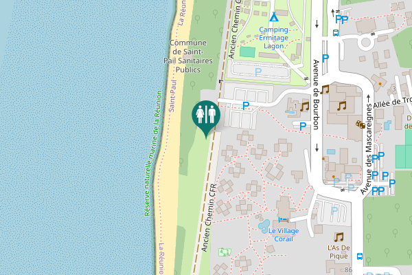Map showing location of Ancien Chemin CFR Toilet