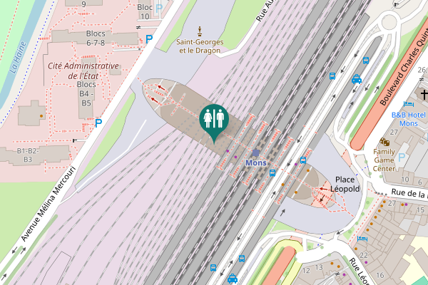 Map showing location of Place des Congrès Toilet