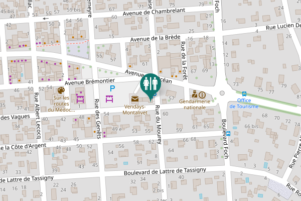 Map showing location of Avenue des Vagues 58 Toilet