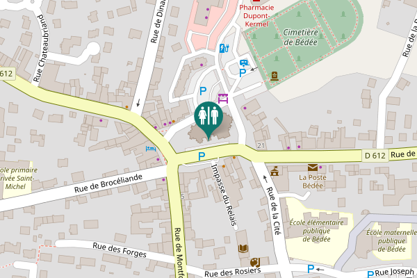 Map showing location of Place de l'Église 8 Toilet