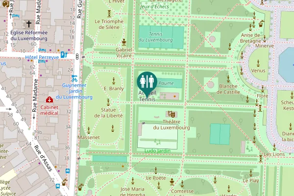 Map showing location of Rue Guynemer 28 Toilet