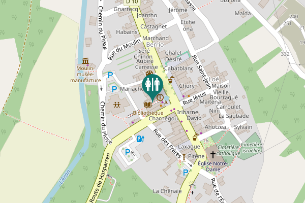 Map showing location of Place des Arceaux 40 Toilet