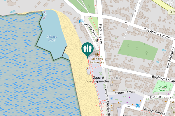 Map showing location of Square des Sapinettes Toilet