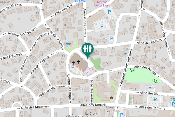 Map showing location of Allée du Chanoine François Chochon Toilet