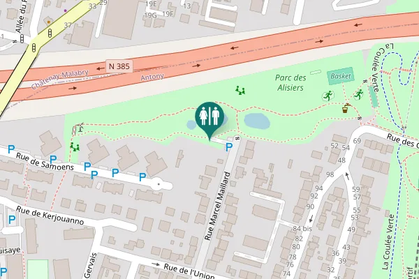 Map showing location of Rue Marcel Maillard Toilet