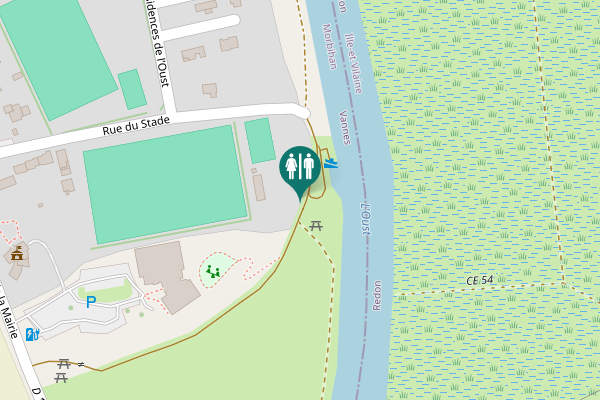 Map showing location of Rue du Stade Toilet