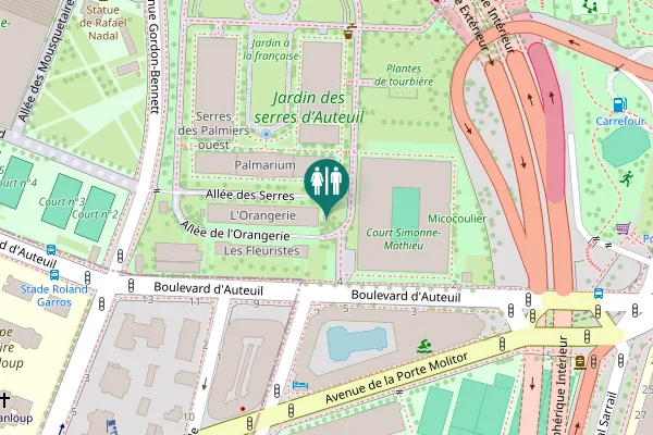 Map showing location of Allée de l'Orangerie Toilet