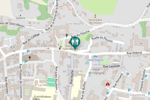 Map showing location of Rue Jean-Jacques Rousseau 115 Toilet
